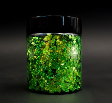 RAINBOW GREEN HEART FLAKE